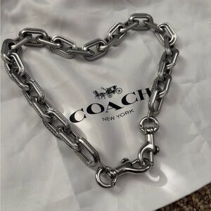 Coach Silver Chunky Link Chain Strap
